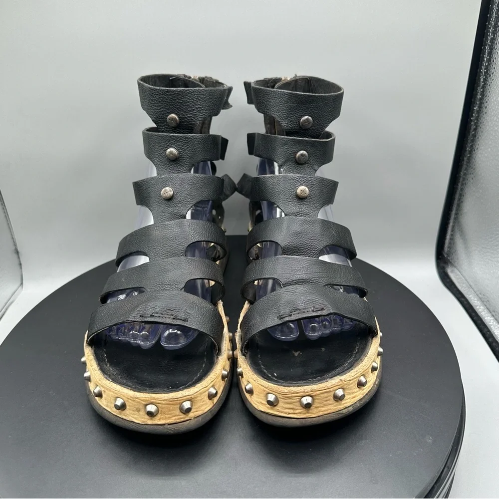 A.S. 98 Leather Studded Gladiator Sandals Women EU 39 Black - Picture 3 of 13